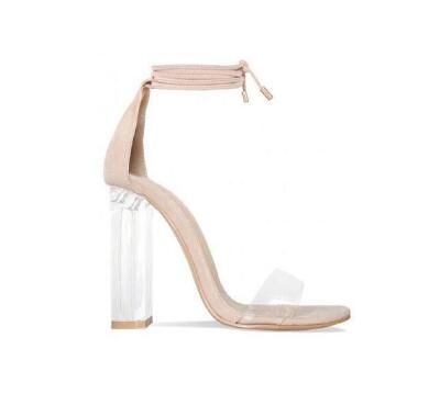 pink heels with clear strap
