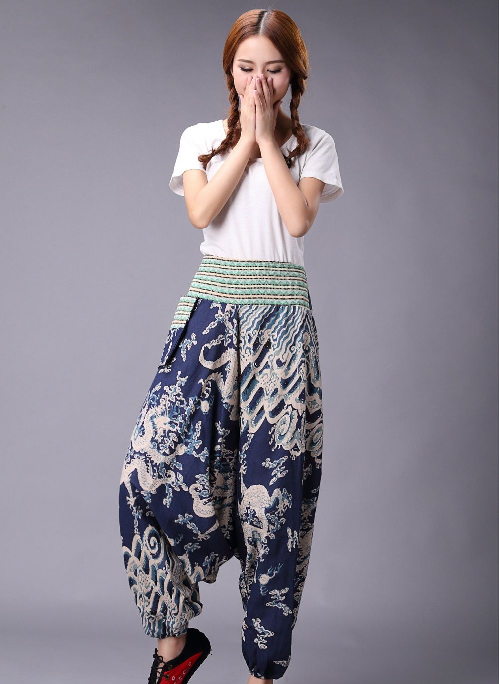 Pantalón jogger con lino Marrón Mujer | Pantalones Pimkie — Beansandcroydon