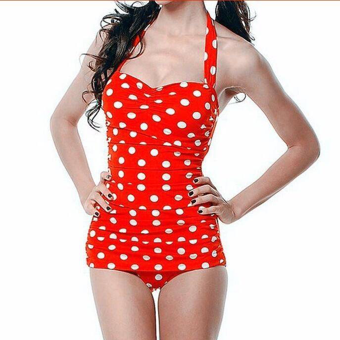 women's polka dot swimsuit