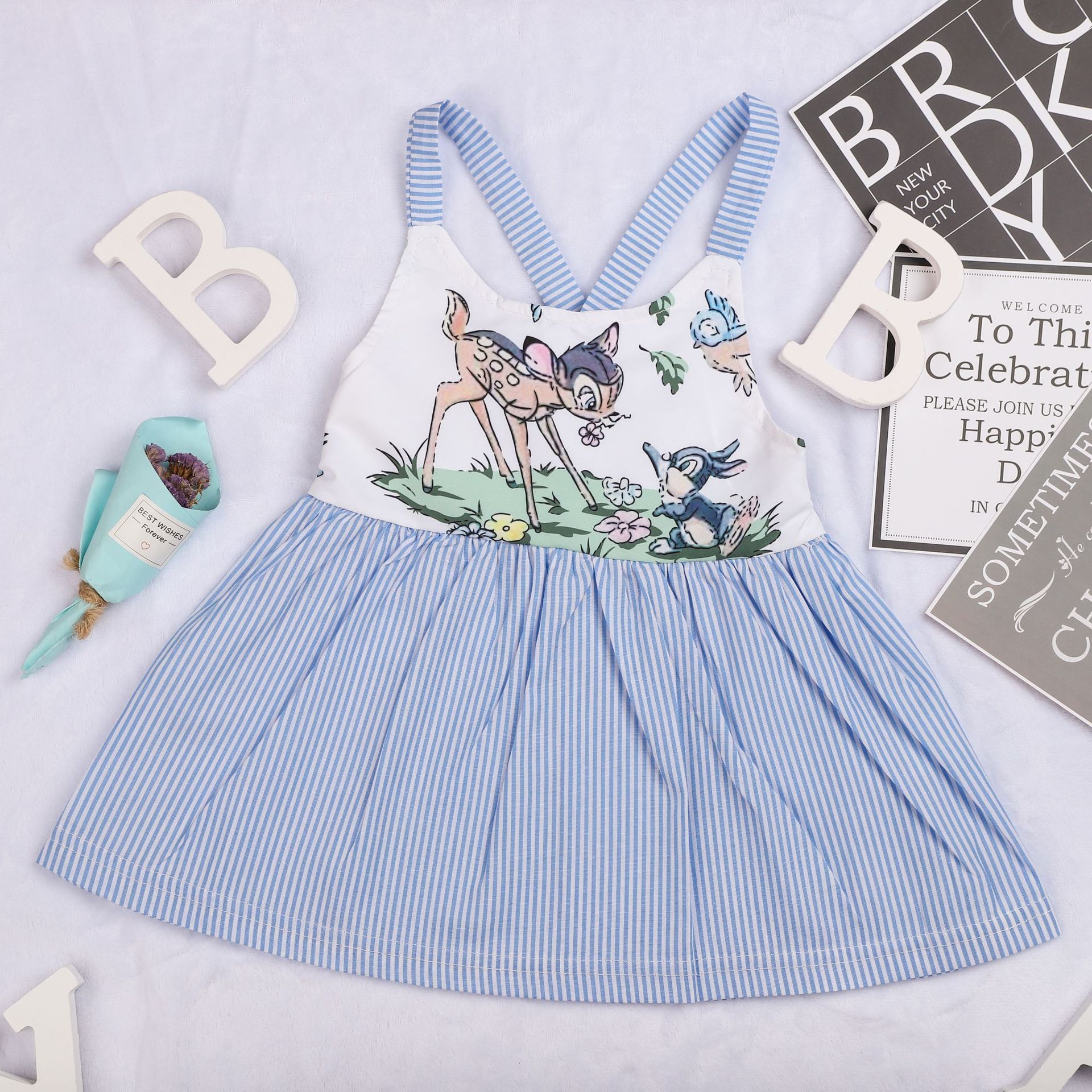 baby blue striped dress