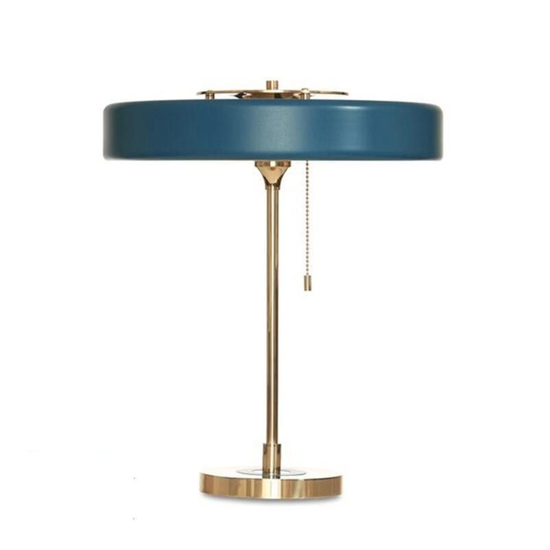 2019 American Retro Bert Frank Lighting Desk Lamp Table Lights Plated Gold Metal Fiber Glass Shades 3 Light G9 Led Desk Lamp Rope Switch From