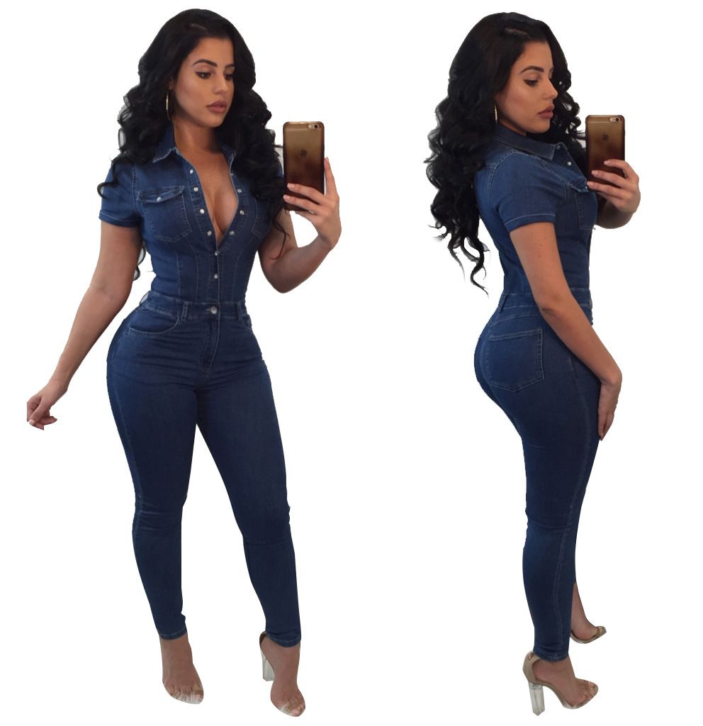 jean romper pants