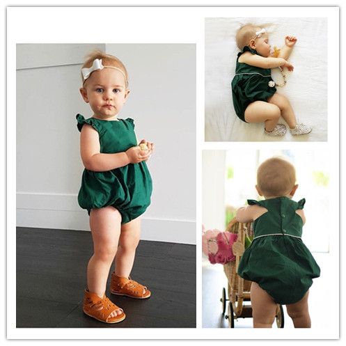 baby girl green romper