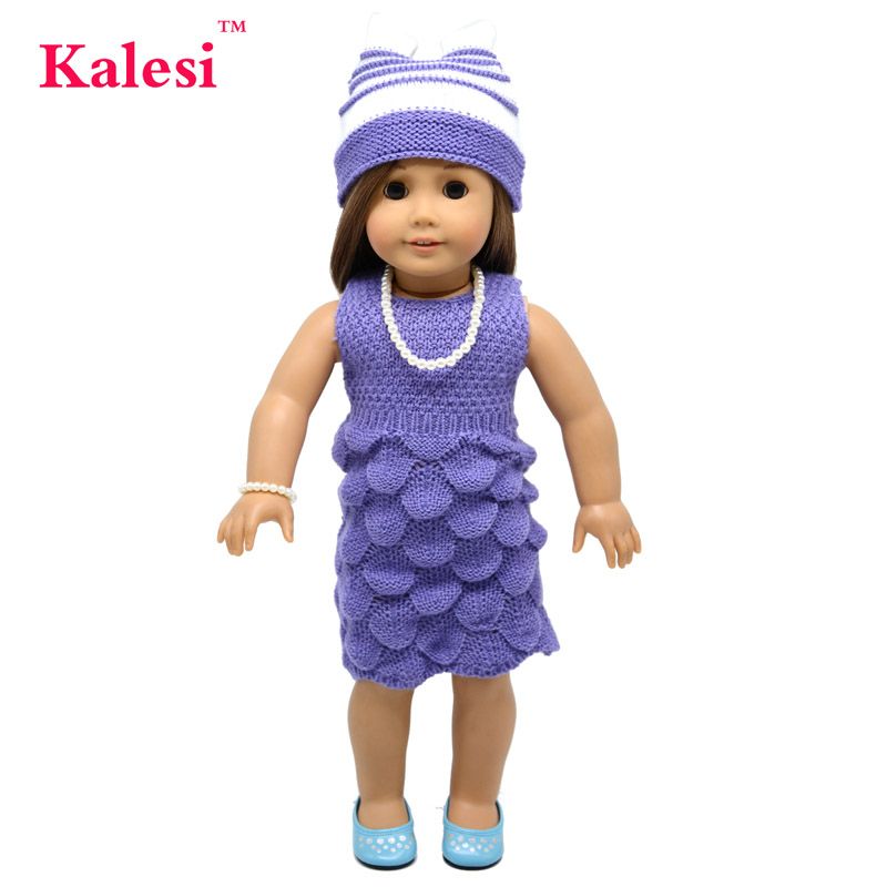 Floral Print Dress Sweater Fits 18/" American Girl Doll Clothes