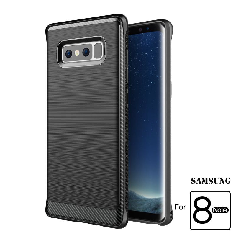 For Samsung Galaxy Note 8 Case Shockproof Slim Armor Carbon Fiber Soft TPU Drawing Phone Case