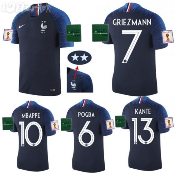 2 Stars Thailand Griezmann Mbappe Pogba Soccer Maillot De Foot 2018 World Cup Shirts Dembele Martial Kante Football Shirts Giroud Maillot De Make A