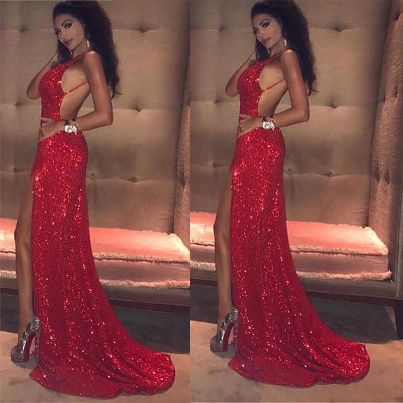 red sparkly dress prom