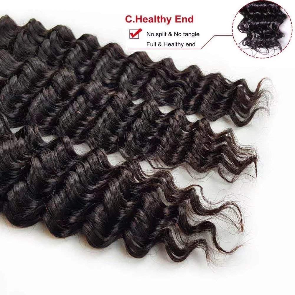 Hair Bundles With Lace Front Closure Deep Wave Bundles Human