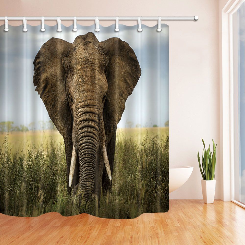 2020 Elephant Shower Curtain African Animals Bathroom Decor Waterproof Polyester Fabric Home Bath Accessories Curtains With Hooks 69 X 70 Inch From Party8 11 62 Dhgate Com