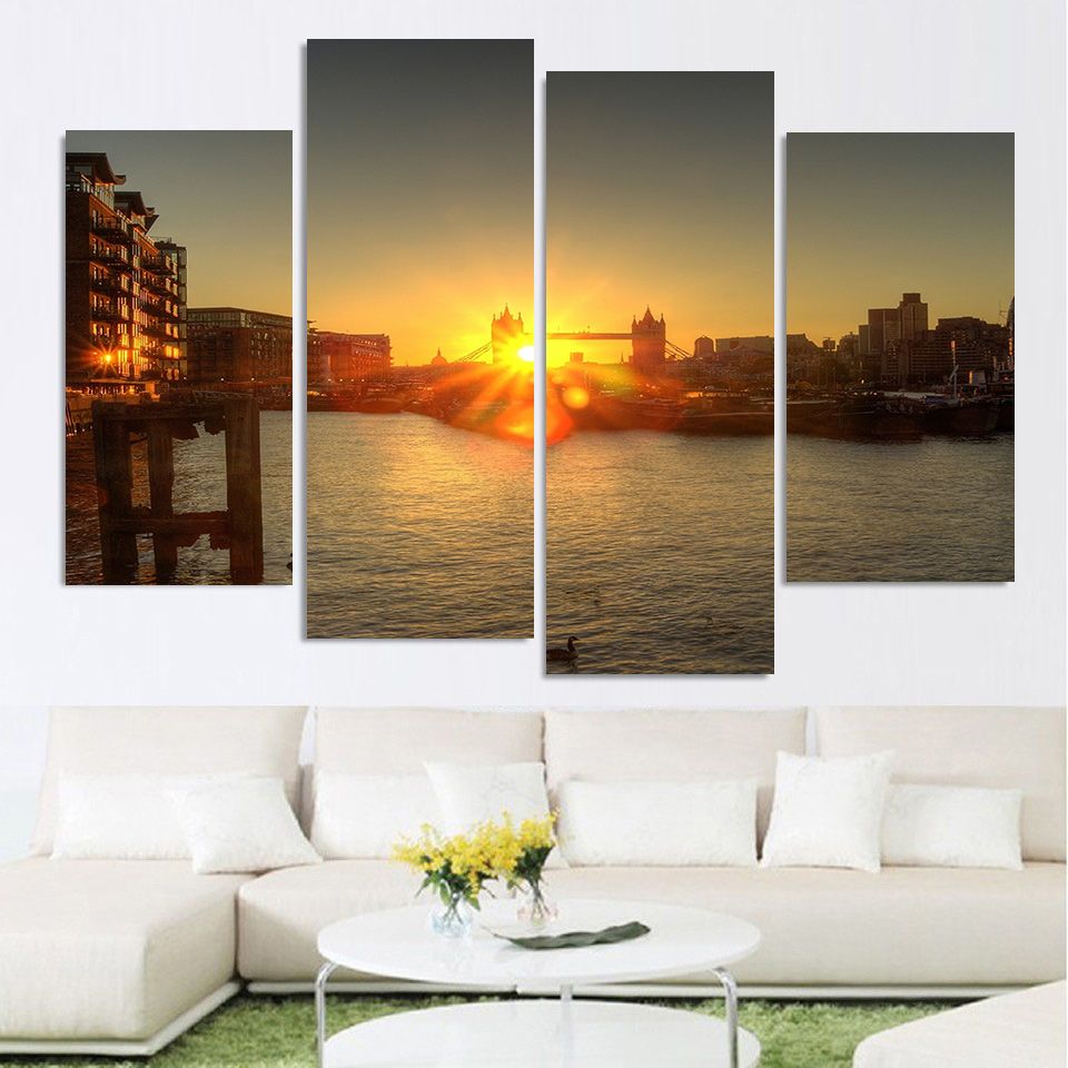 2020 Canvas Painting Canvas Art London Dawn River Bridge Hd Printed Home Decor Wall Art Picture For Living Room From Weichenart 18 09 Dhgate Com