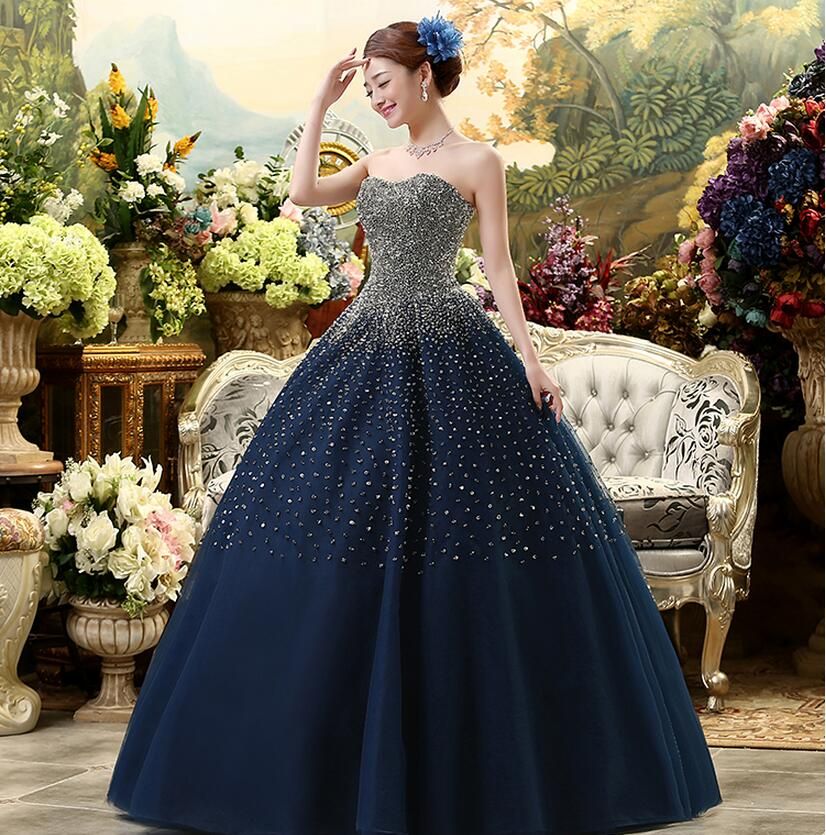 tube top royal blue dress
