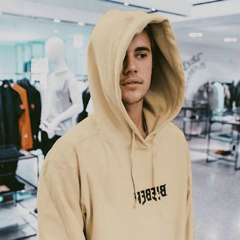 justin bieber beige hoodie