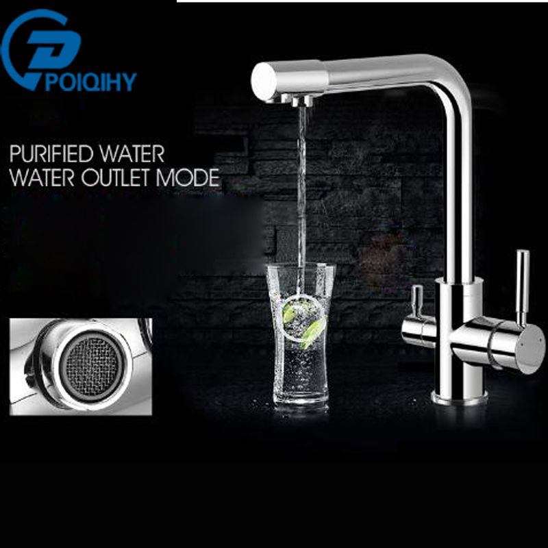 2020 Solid Bathroom Chrome Purified Water Faucet Dual Outlet