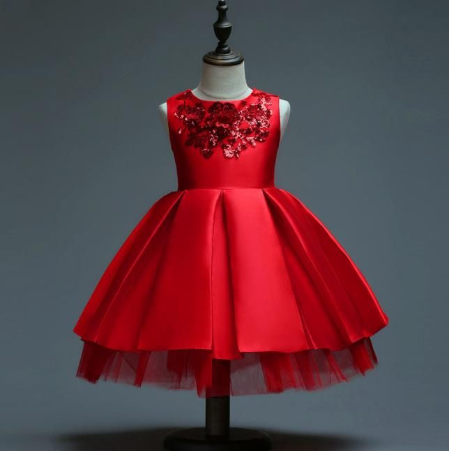 red gown for flower girl