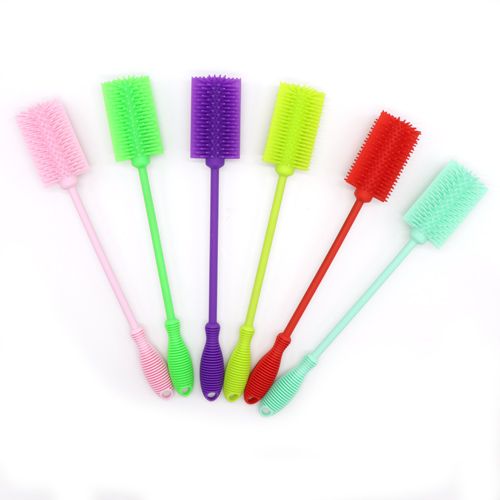 Brosse de nettoyage portative de brosse de biberon de silicone doux pour des outils de nettoyage de ménage de bébé Brosse de nettoyage portative de brosse de biberon de silicone doux pour des outils de nettoyage de ménage de bébé