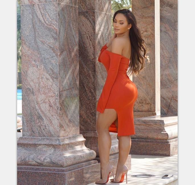 tight fitted off the shoulder dress