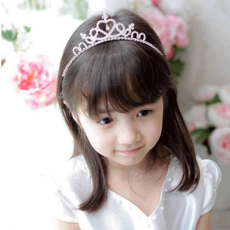Crown hair band Princess Baby Girl Crystal Pearl Crown Hairband C 