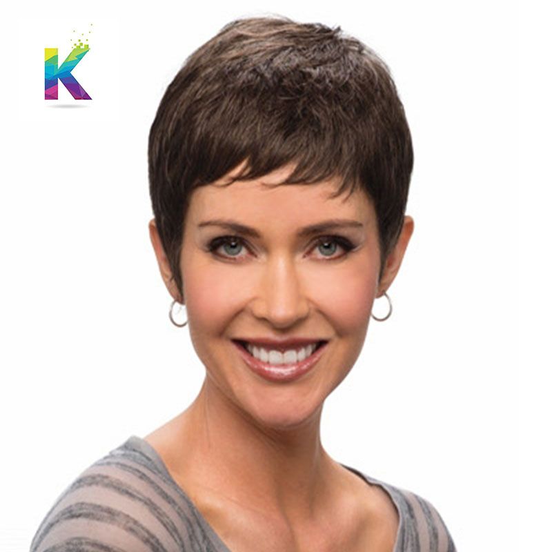 8 Inches Short Hair Wig Afro Boy Cut Short Style Synthetic Wig For