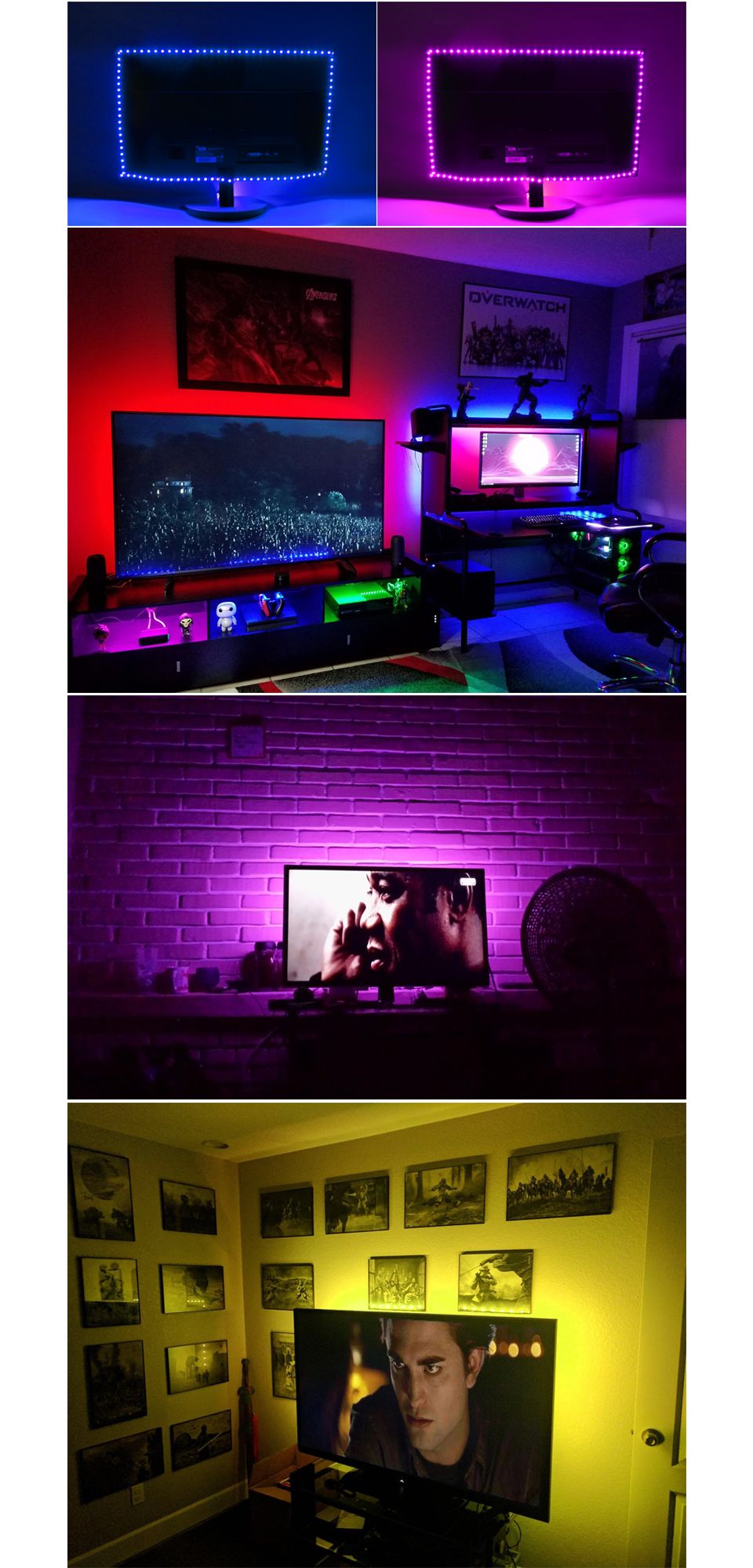 Pre-soldado USB TV Tiras de Luz LED RGB Luz Trasera Retroiluminación luz de estado de ánimo Pre-soldado USB TV Tiras de Luz LED RGB Luz Trasera Retroiluminación luz de estado de ánimo
