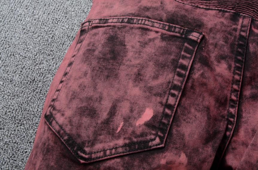 Grosshandel Us Grosse 28 40 Herren Biker Jeans Italien Design Hohe Qualitat Retro Rot Schwarz Olgemalte Skinny Motorrad Jeans Dirty Look Stretch Moto Hosen Von Jackhuang 38 27 Auf De Dhgate Com Dhgate
