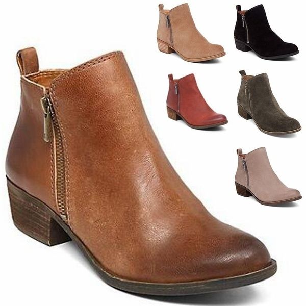 Women Ankle Boots Low Heel Shoes Women 