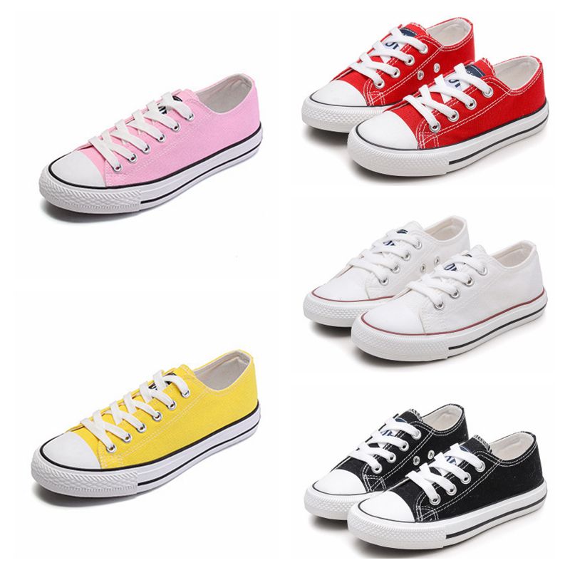 New Boys Girls Youth Classic Low Top Canvas Tennis Shoes Lace Up Sneakers Kids