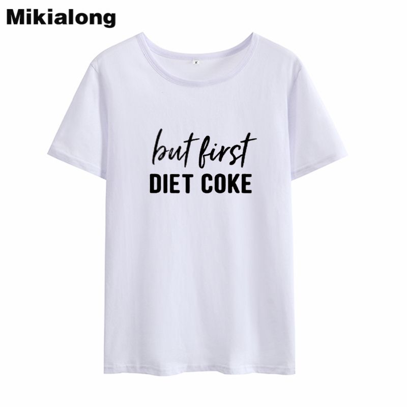 Camiseta De Mujer Oln 2018 Pero Primera Dieta Cola Tumblr Camisetas Mujeres Camisetas Vintage O Cuello De Manga Corta Mujer Camiseta De Algodón Blusas Mujer De 24,86 € | DHgate