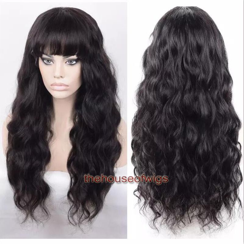 180 Density With Full Bangs Body Wave Brazilian Full Lace Wigs Baby Hair Human Hair Wigs For Black Women Glueless Lace Front Wigs Cheap Wigs Online
