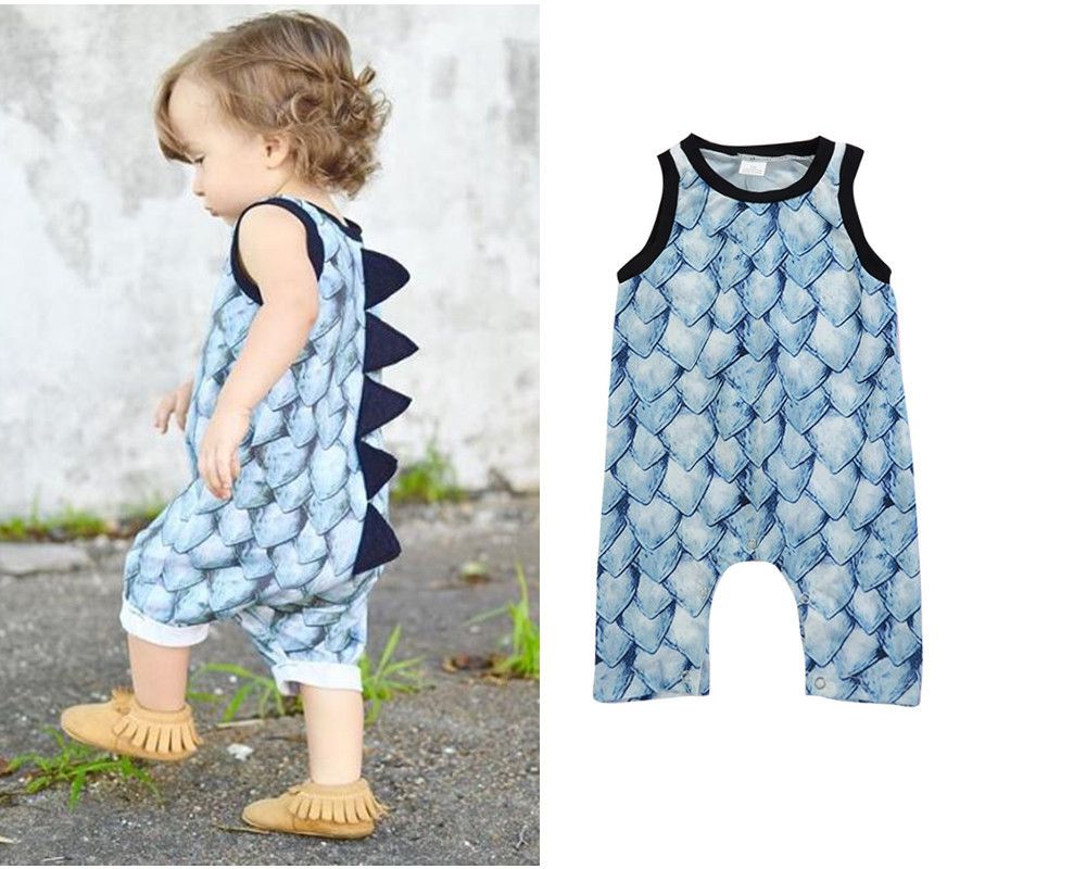 USA Toddler Kids Baby Girls Dinosaur Romper Dress Bodysuit Jumpsuit Outfits Set