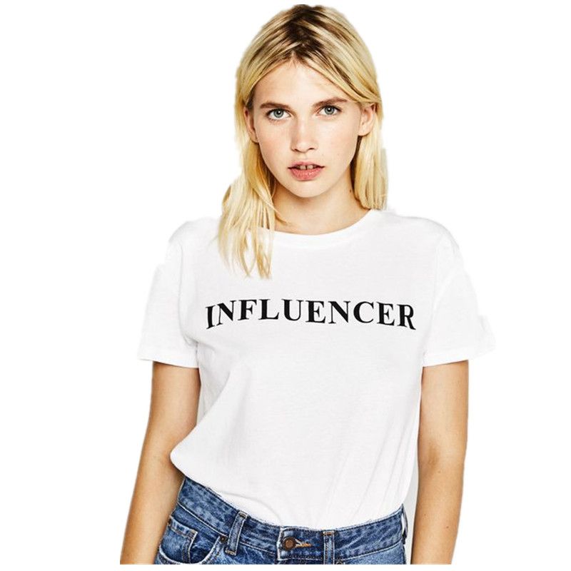 T Shirt Camisetas Mujer Verano 2018 Letter T Shirts For Women White 100% Cotton T Shirt Female Tops From Zhuyj90, $7.23 | DHgate.Com