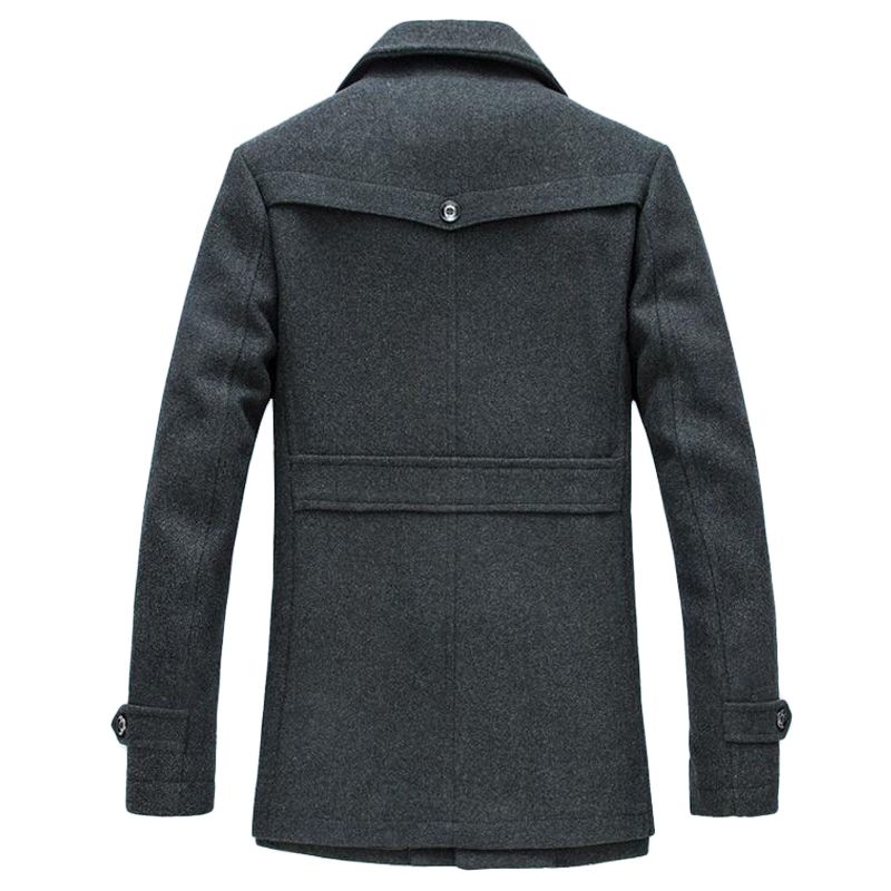 Nidicus Men Casual Zipper Pea Coat Fleece Detachable Hooded Jacket Outwear 