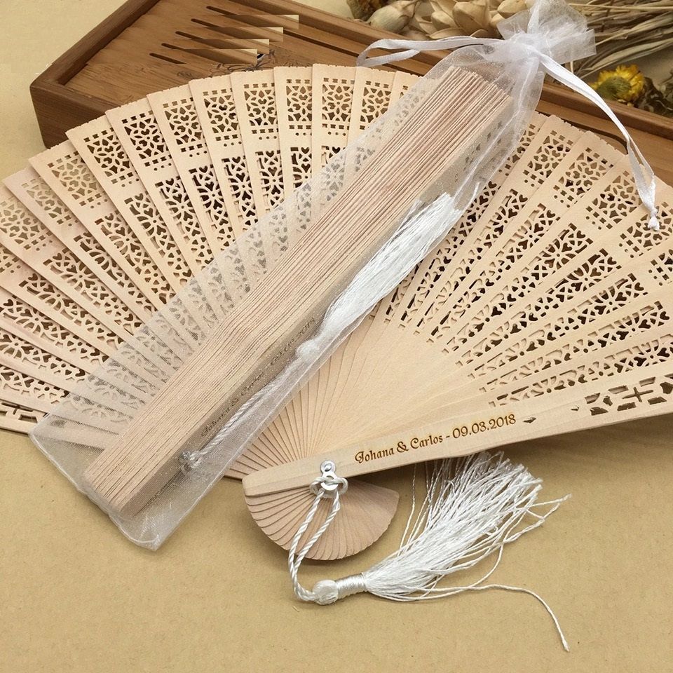 custom hand fans wedding favors