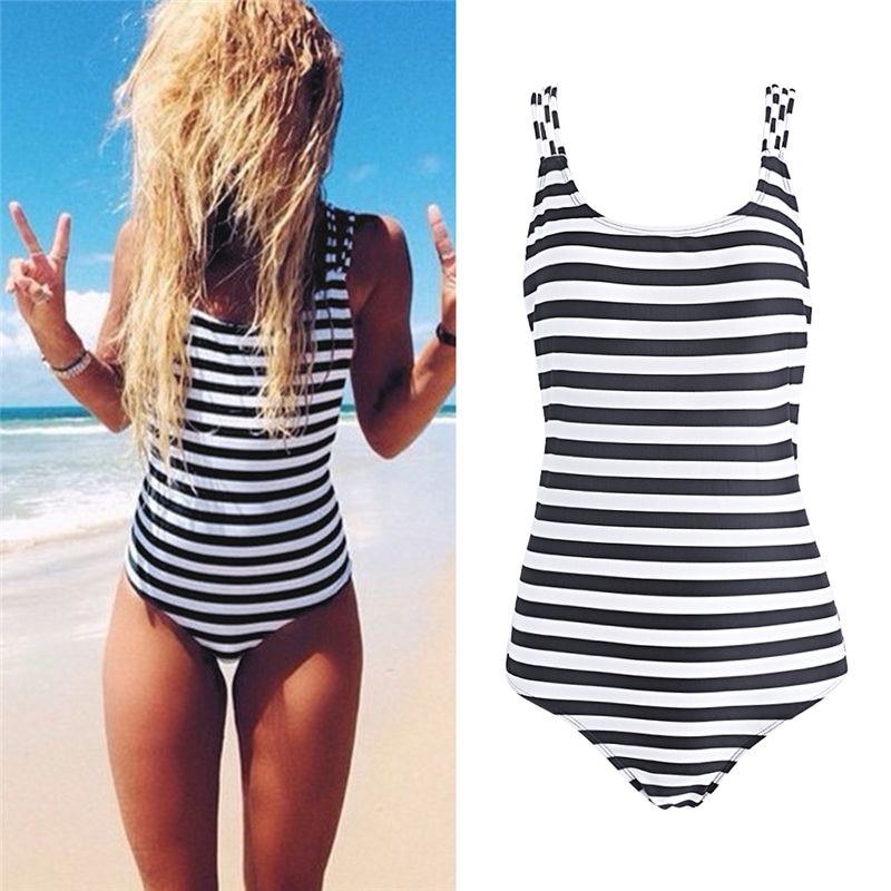 striped swimsuit