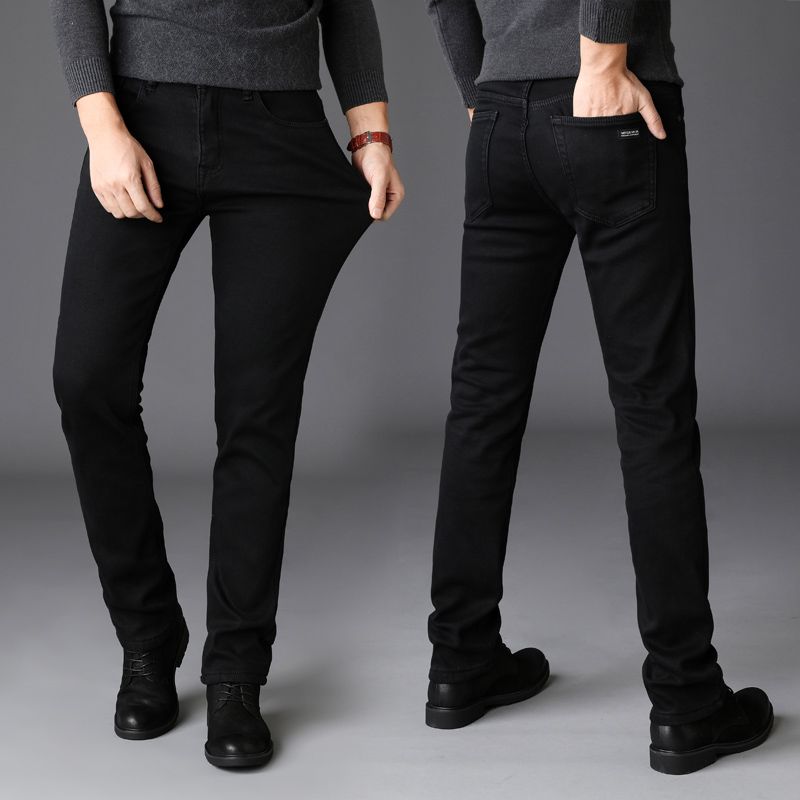 Compra Moda Invierno Jeans Hombres Color Negro Color Slim Fit Grueso Warm  Warm Jeans Pantalones Pantalones Simplemente Estilo Casual Business  Classical Barato | Entrega Rápida Y Calidad | Es.Dhgate