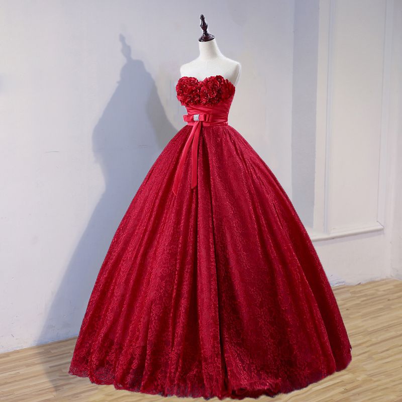 red designer gown