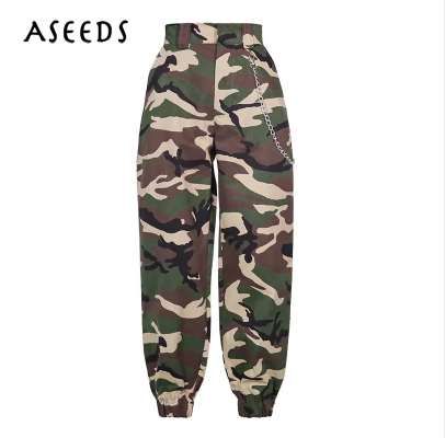 Acquistare Pantaloni Militari Mimetici Della Catena Della Moda Delle Donne  Pantaloni Della Tuta Di Jogger Della Via Dei Pantaloni Di Camo Dei Pantaloni  Neri Larghi Della Vita Economico | Consegna Veloce E