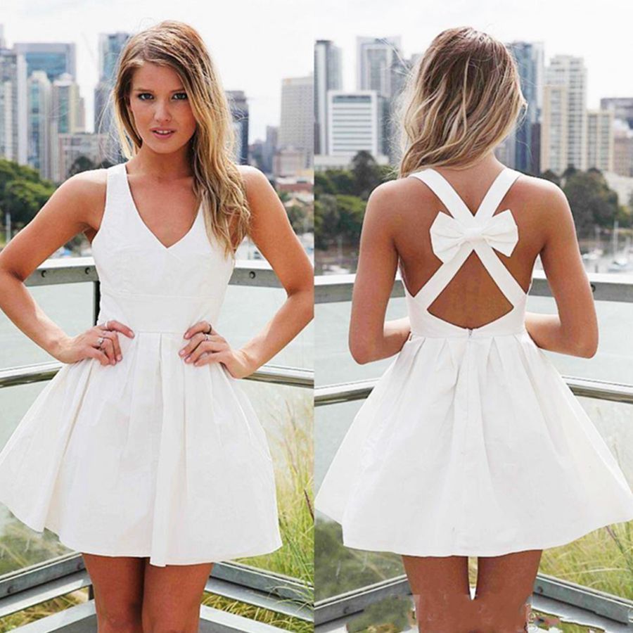white short graduation dresses 2019