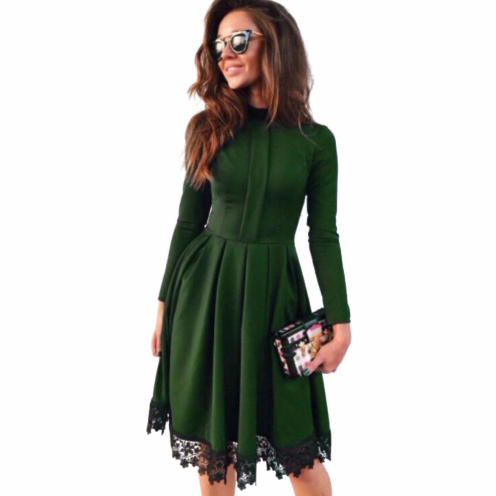 green dresses casual