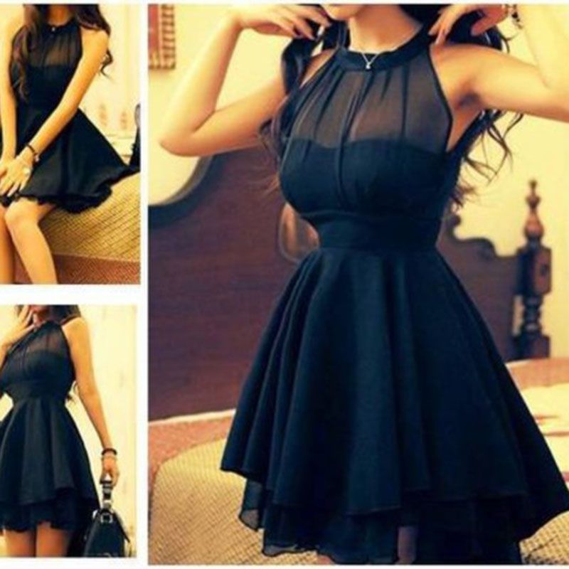navy blue short cocktail dress