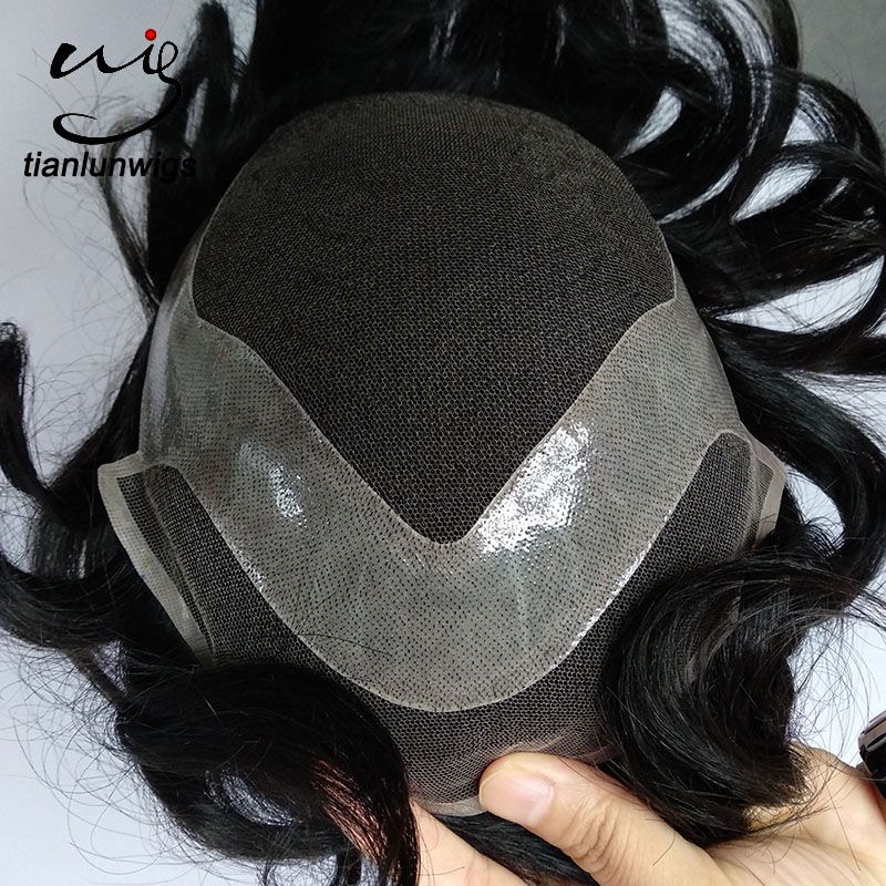 2019 Cheap Indian Virgin Human Hair Men Toupee Hair Piece Toupees