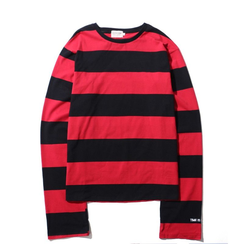 red and white striped long sleeve shirt mens