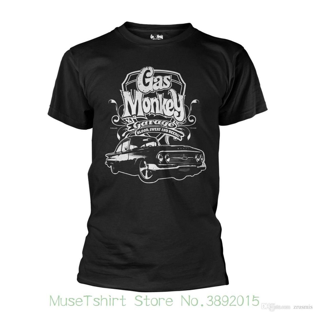 Gas Affe Garage Vintage Auto T Shirt Quality T Shirts Men