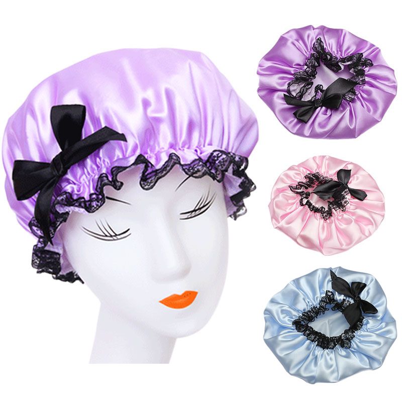 purple shower cap