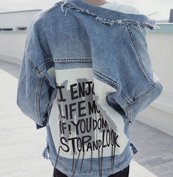 jeans jacket with print