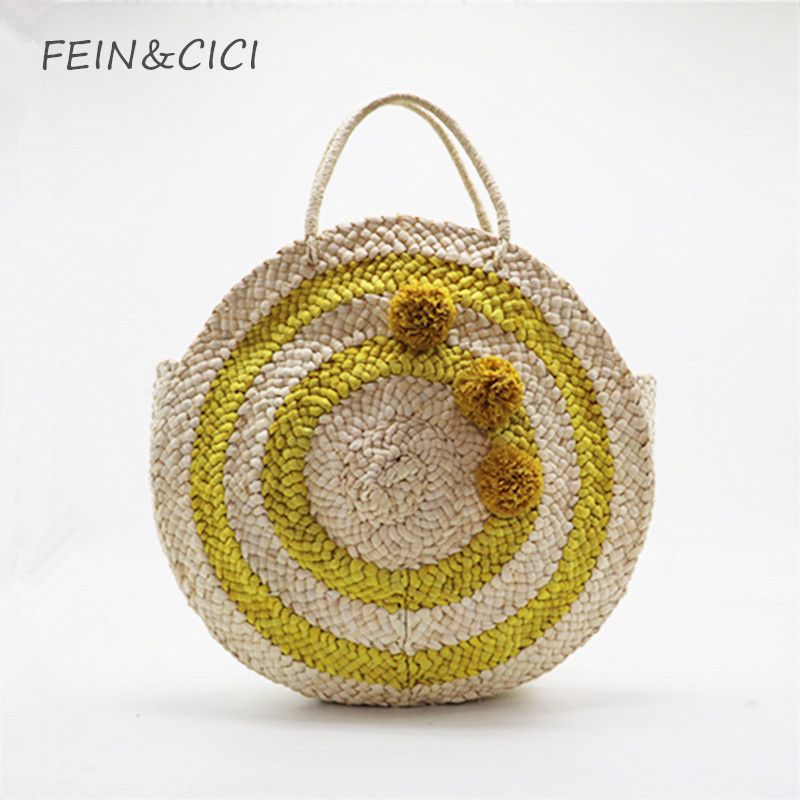 big round straw bag