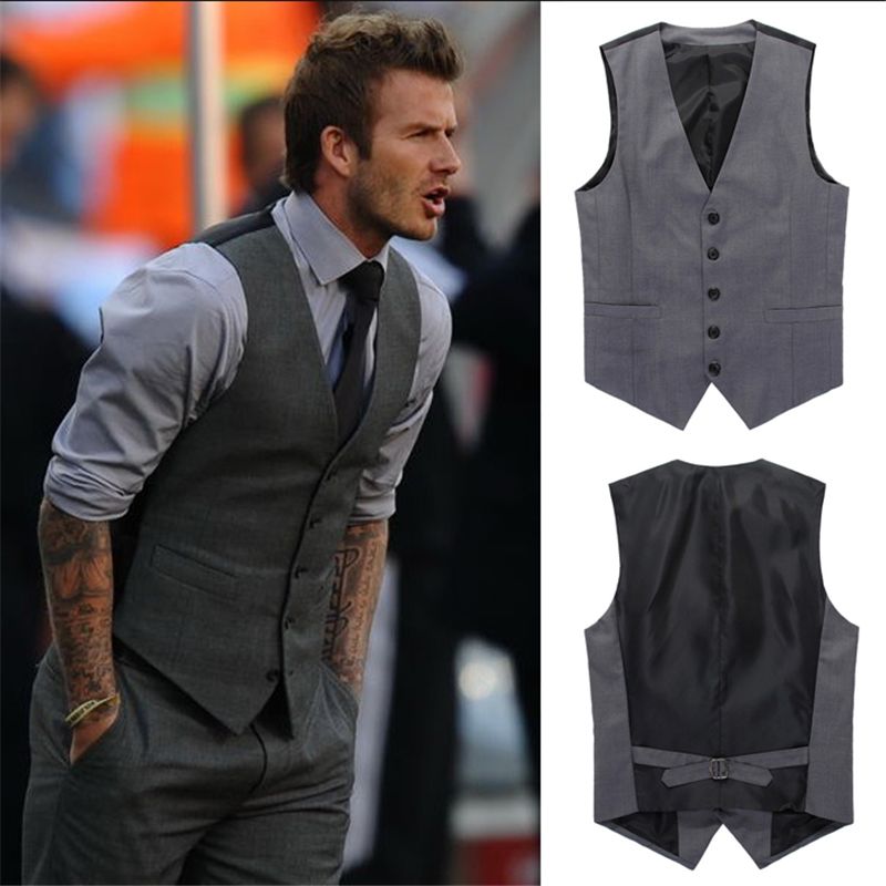2019 2017 High Quality Goods Cotton Fashion Design Suit Vest / Grey Black High End Men\u0027S Business Casual Single Breasted Suit Vest From Whitecloth,