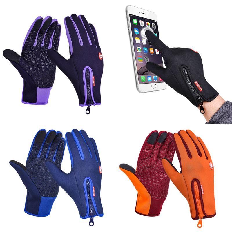 New Winter Windproof Warmer Cycling Glove For Men Women Waterproof Long Finger Shockproof Sports 