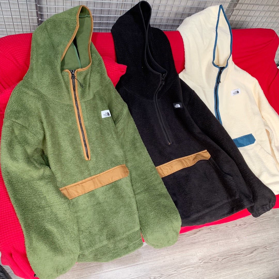 fleece half zip hoodie