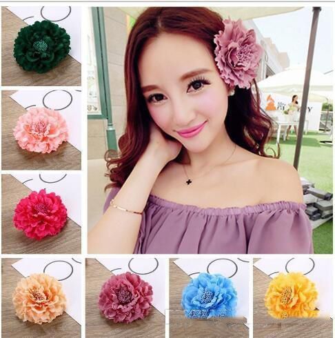 New Fashion Woman Lady Peony Flower Hair Clip Hairpin Brooch Accessories
