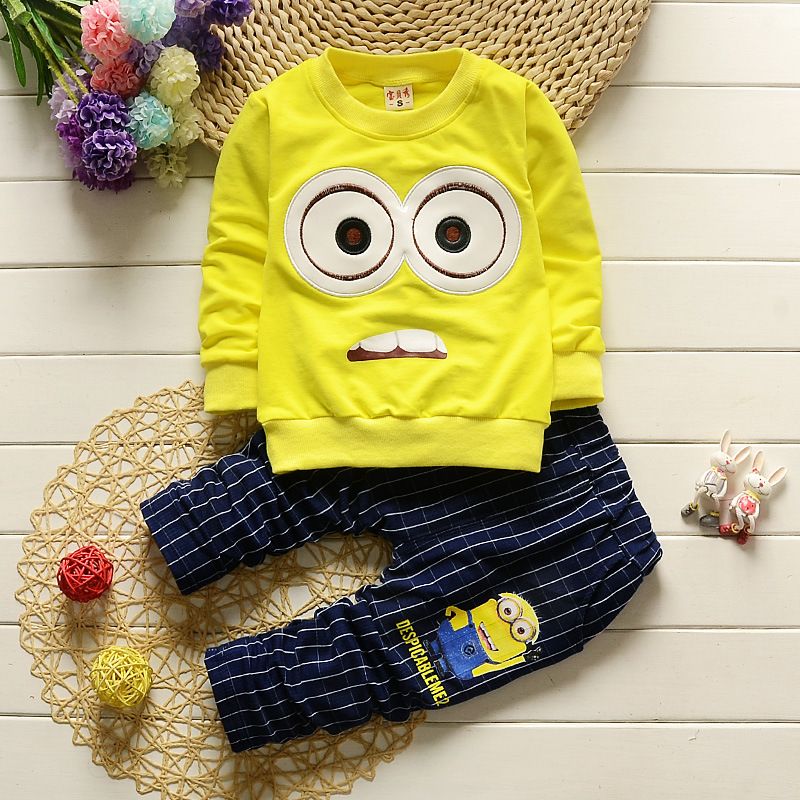 Compra 2017 Otoño Niños Bebés Conjuntos De Ropa Para Niños Minions Sudadera  + Raya Pantalones 2 Unids Niños NUEVA Moda Deporte Ropa Trajes Barato |  Entrega Rápida Y Calidad | Es.Dhgate